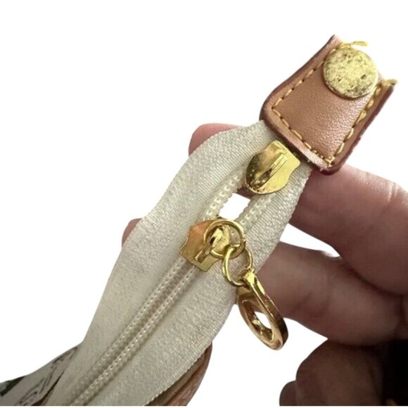 Womens Multicolor Print Tote Bag with Tan Leather Handles & Accents - Picture 7 of 16